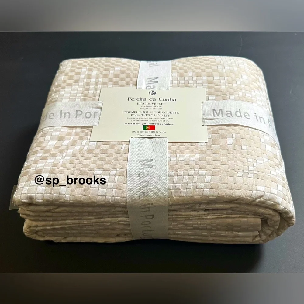 🎁Pereira da Cunha Floral Duvet Set - 3PC King Set - Natural - Made in Portugal